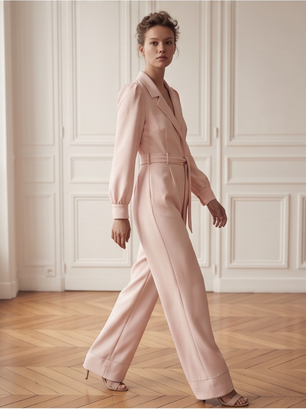Kendall & Kylie Blush Pink Tailored Wrap Jumpsuit - Picture 3 of 14